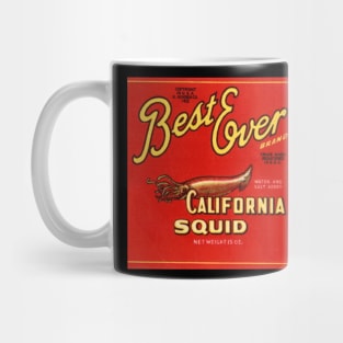 Best Ever Vintage Squid Label Cannery Row Monterey Mug